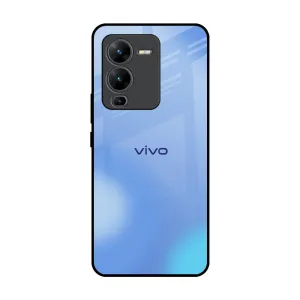 Vibrant Blue Texture Glass Case for Vivo V25 Pro Shock Surface Impact Guard