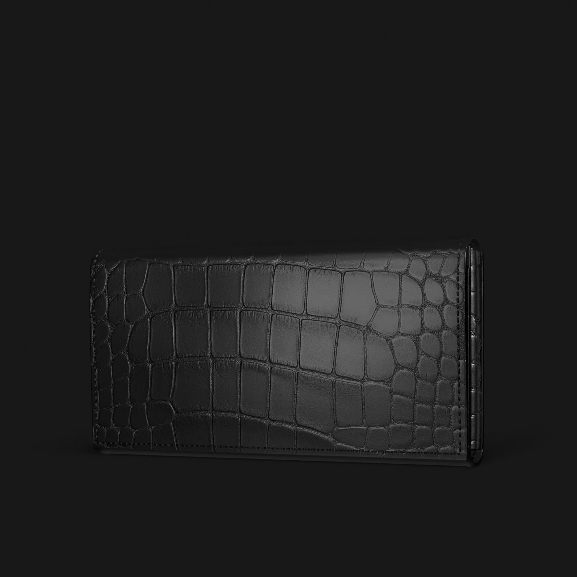 TPU Material Wallet Case Edition Black For iPhone 16 Pro Max In Alligator