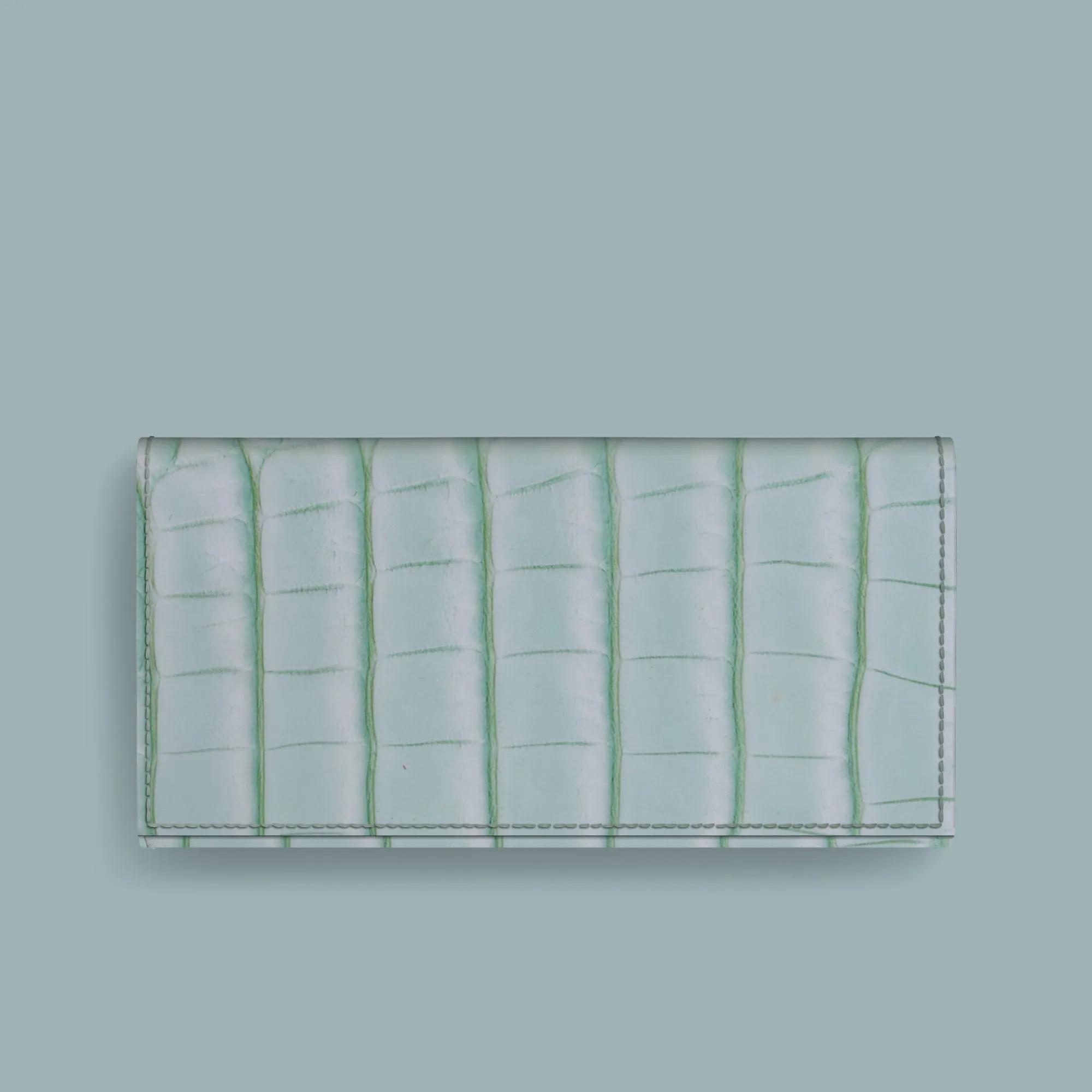 Durable Design Texture Creative Texture Wallet Case Mint Gum For iPhone 17 Air In Alligator