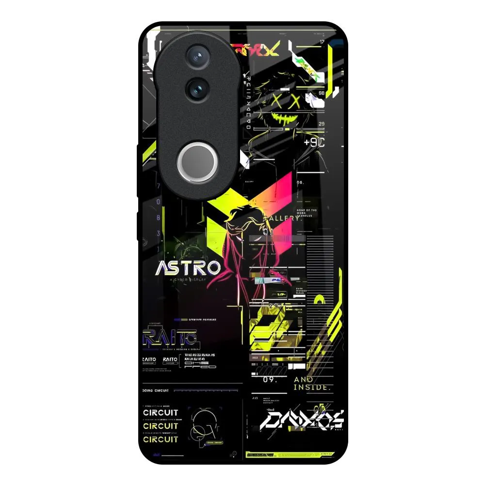 Protective Build Texture Astro Glitch Glass Case for IQOO Z10R 5G