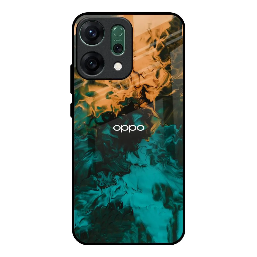 Soft Feelings Soft Layer Watercolor Wave Glass Case for Oppo Reno14 Pro 5G