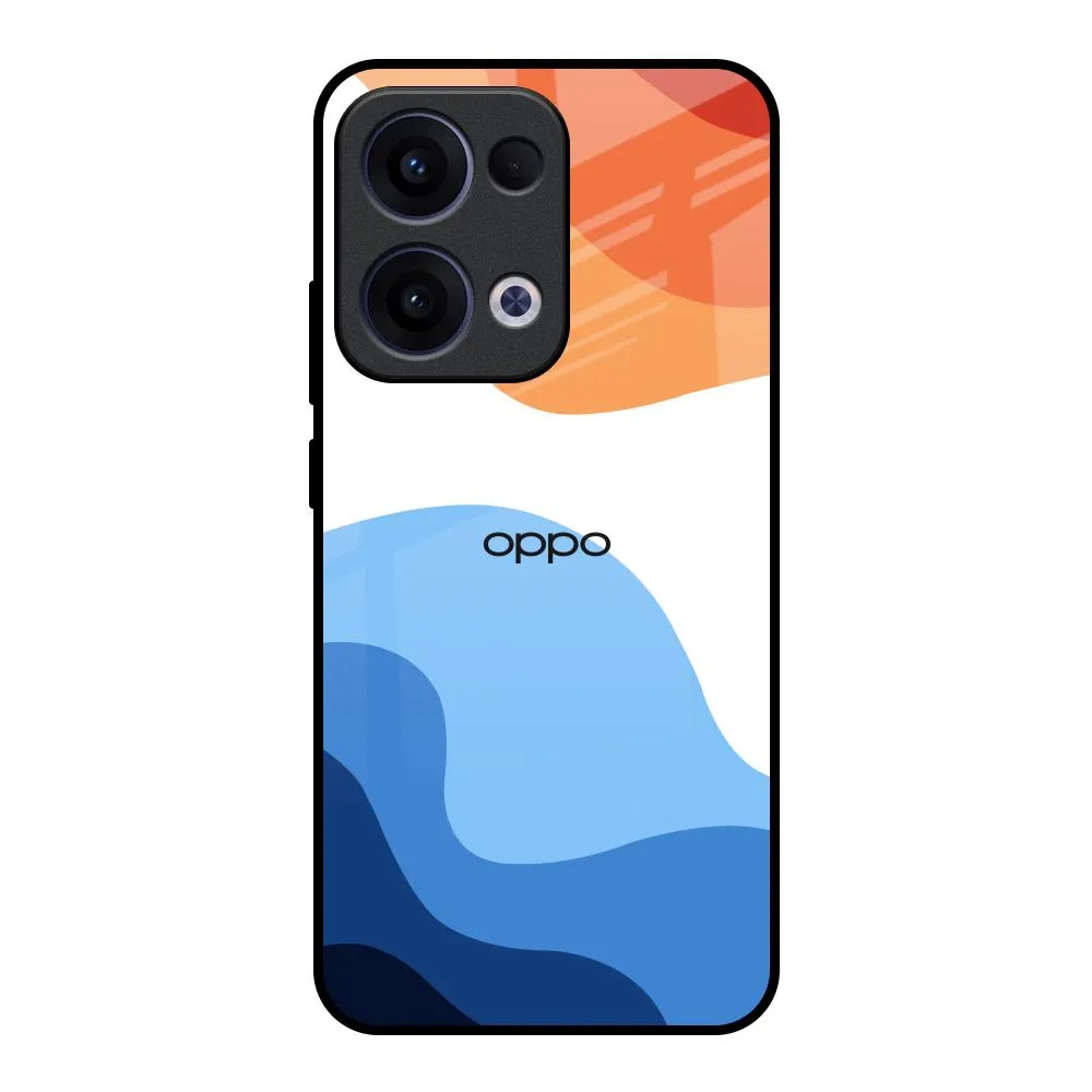 Premium Feel Layer Wavy Color Pattern Glass Case for Oppo Reno13 5G