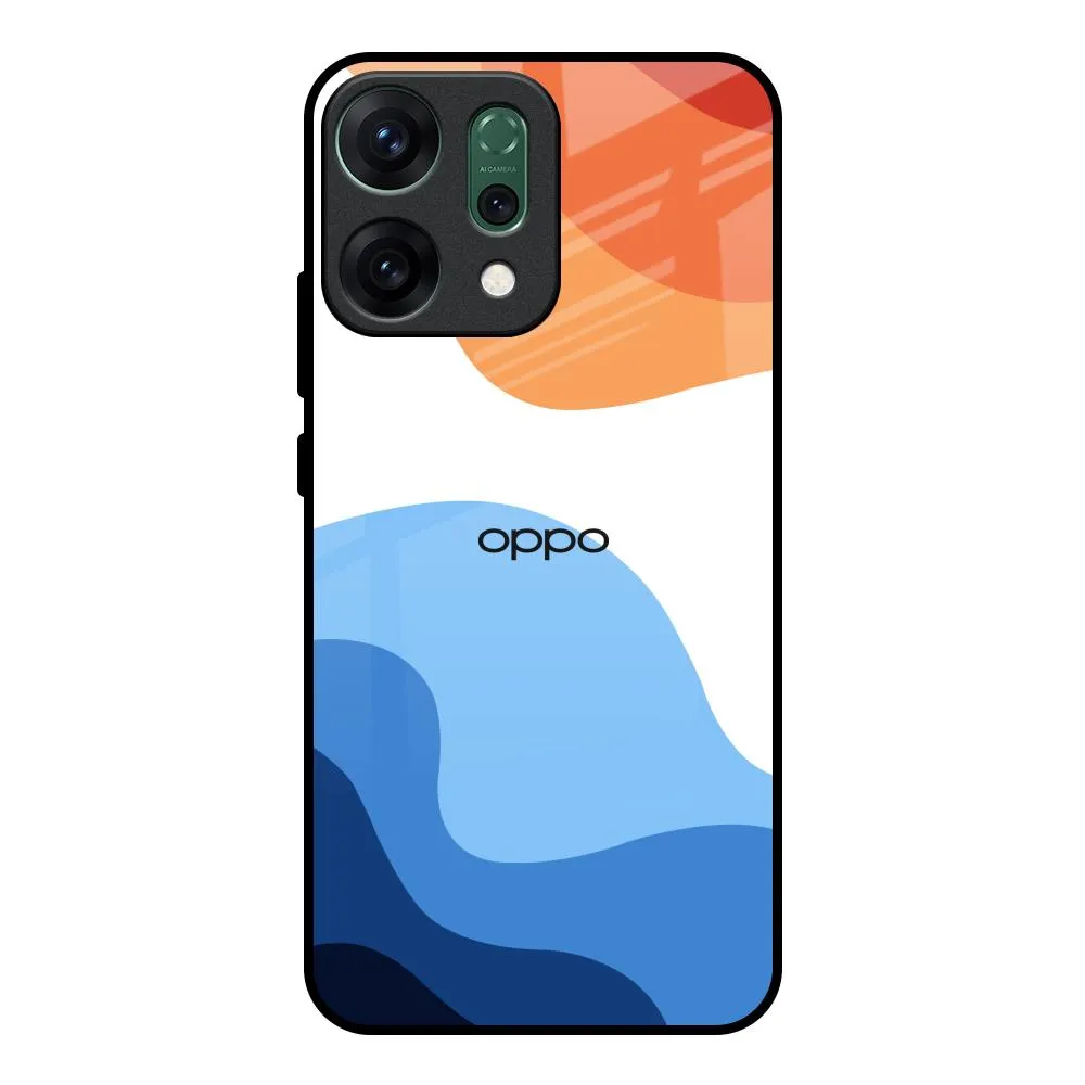 Wavy Color Pattern Glass Case for Oppo Reno14 Pro 5G Soft Edge Look