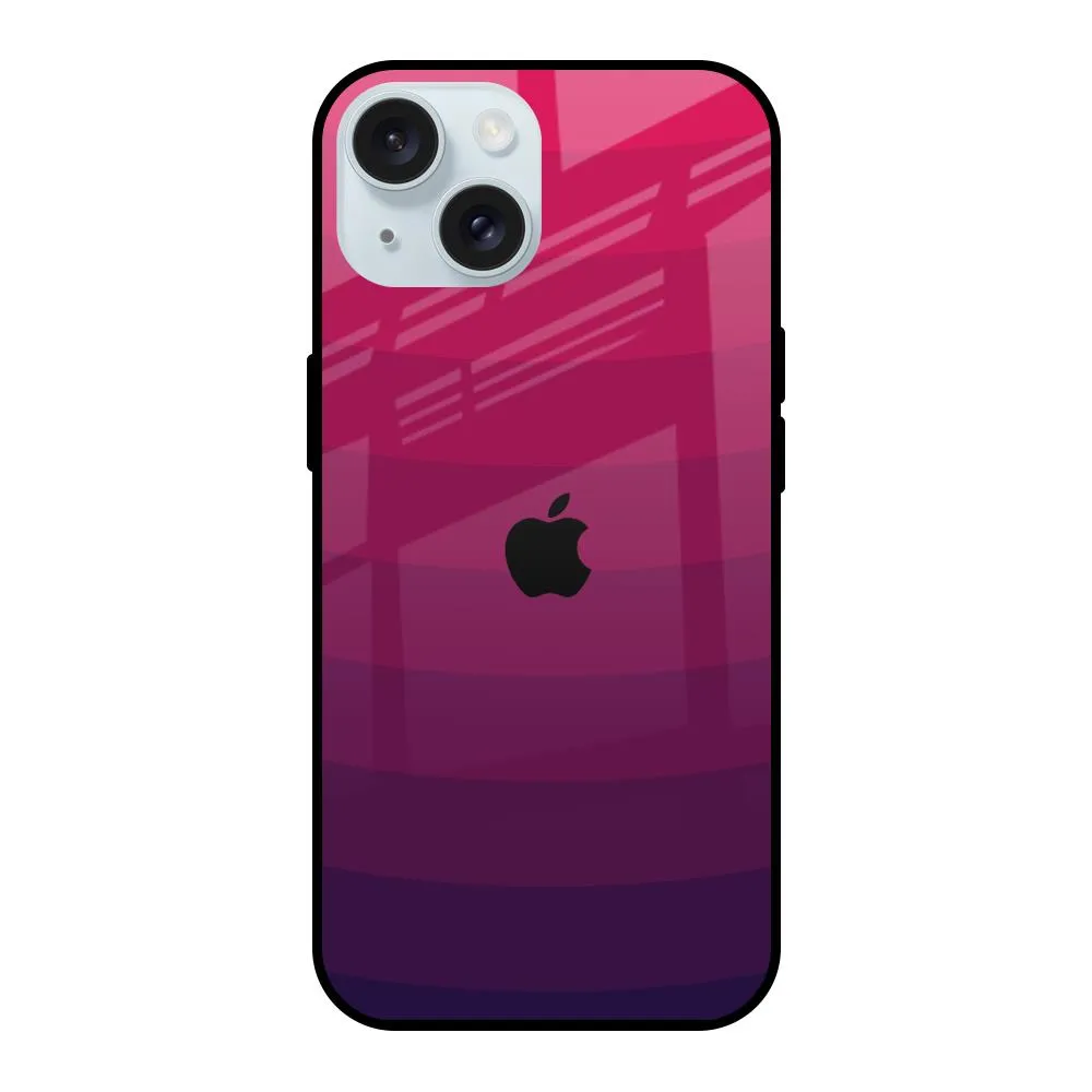 Strong Surface Casual Look Wavy Pink Pattern Glass Case for iPhone 15