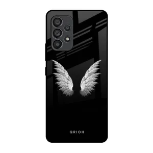 Sleek Appearance White Angel Wings Glass Case for Samsung Galaxy A53 5G