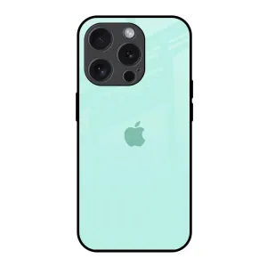 Teal Glass Case for iPhone 15 Pro Flexible Protection Soft Shape