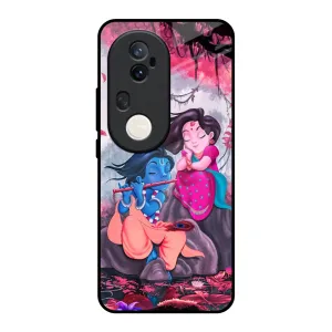Radha Krishna Art Glass Case for Vivo T4 Ultra 5G Smooth Coating