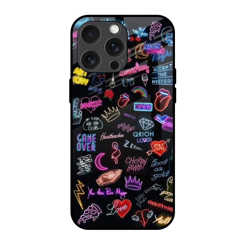 Accept The Mystery Glass Case for iPhone 15 Pro Max Color Pattern Durable Material