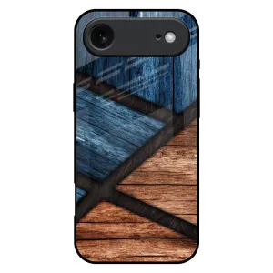 Premium Touch Soft Shape Wooden Tiles Glass Case for iPhone 17 Air