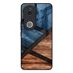 Wooden Tiles Glass Case for IQOO Z10R 5G Durable Finish Shockproof Frame