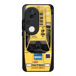 easy installation Yellow Racing Car Glass Case for Vivo T4 Ultra 5G