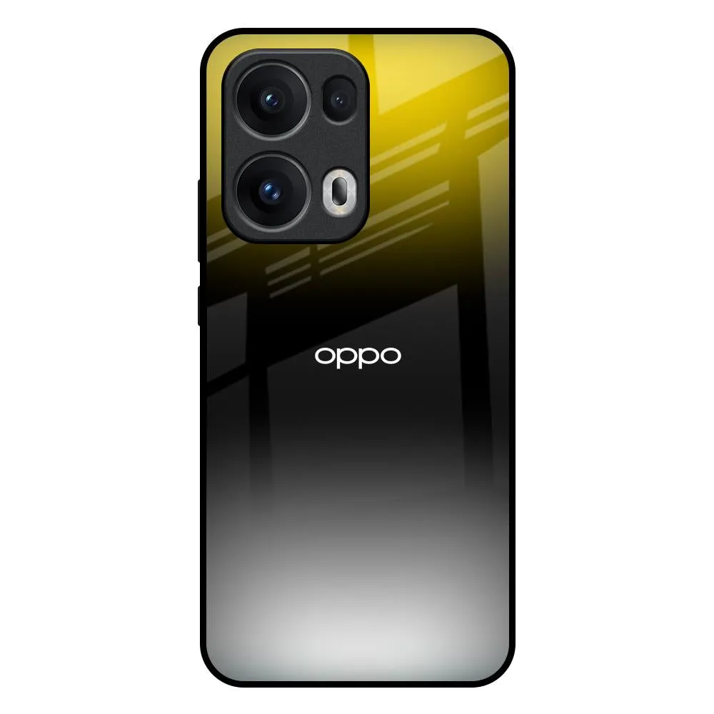 Yellow Shadow Glass Case for Oppo Reno13 Pro 5G Patterned Design Luxury Grip